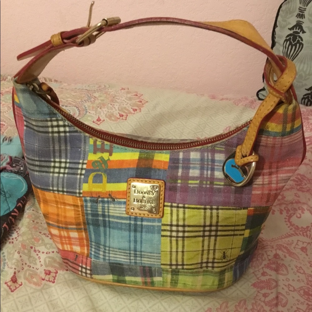 Vintage Cotton Madras Dooney & Bourke handbag